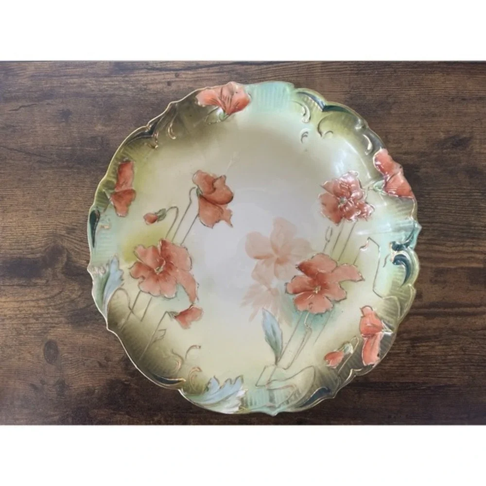 Antique Victorian Saxe Altenburg‎ Germany Decorative Serving Bowl Hand Painted